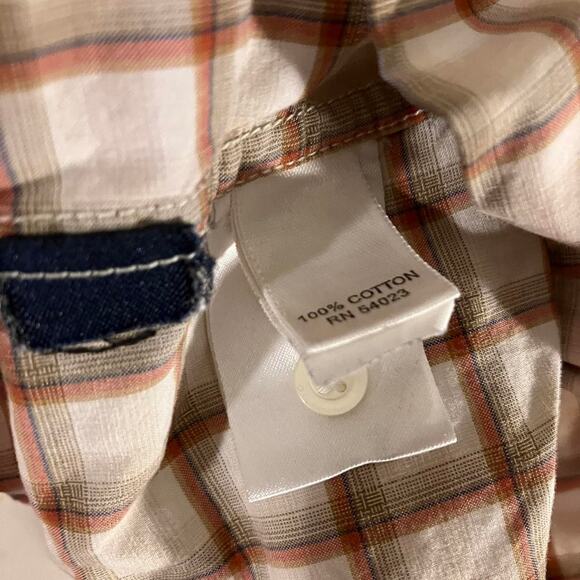 Banana Republic Tan Plaid Button Up Cotton Long Sleeve Shirt - Picture 3 of 5